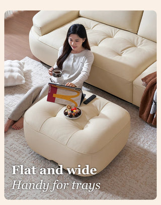 Flat, wide footstool