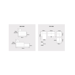 Meren Fabric Adjustable Headrest L-Shaped Corner Sofa by Esteller (Pet Friendly & Easy Clean)