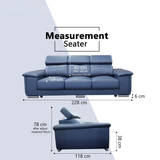 Zevin Genuine Leather Adjustable Headrest Sofa by Esteller