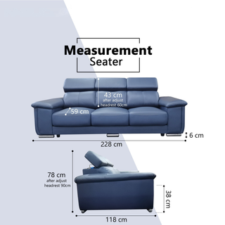 Zevin Genuine Leather Adjustable Headrest Sofa by Esteller