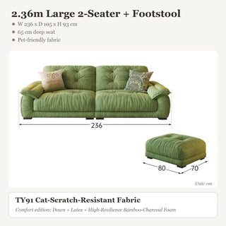 2.36m Large 2-Seater + Footstool