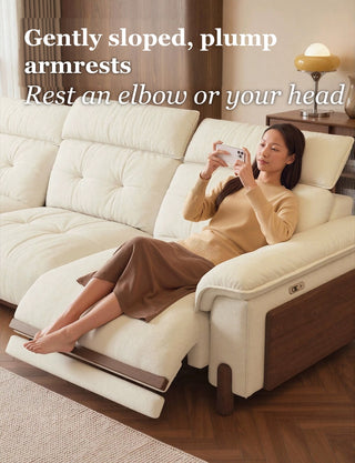 Gently sloped, plump armrests