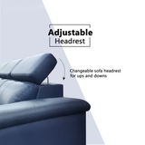 Zevin Genuine Leather Adjustable Headrest Sofa by Esteller