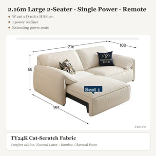 2.16m Large 2-Seater · Single Power · Remote