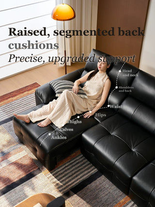 Raised, segmented back cushions