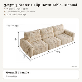 3.25m 3-Seater + Flip-Down Table · Manual