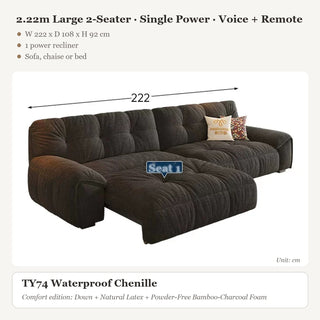 2.22m Large 2-Seater · Single Power · Voice + Remote
