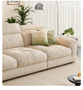 Plump, tufted cushions
