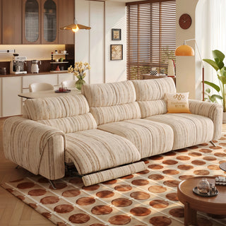 Chenille power sofa in a living room