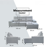 Brivan Fabric L-Shaped Sofa by Esteller (Pet Friendly & Easy Clean)