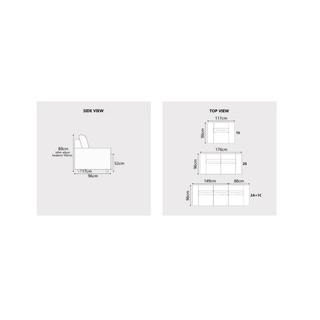 Rystan Fabric Adjustable Headrest Sofa by Esteller (Pet Friendly & Easy Clean)
