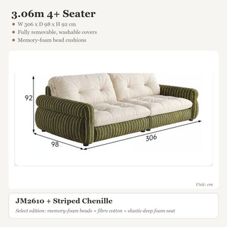 3.06m 4+ Seater · JM2610 + Striped Chenille