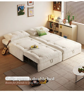 Fully open: a double bed