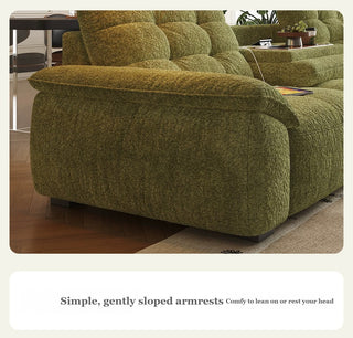 Simple, gently sloped armrests