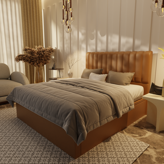 Delane Genuine Leather Storage Bed (Gas Lift)