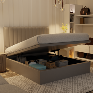 Delane Genuine Leather Storage Bed (Gas Lift)