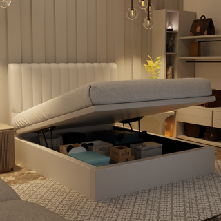 Delane Genuine Leather Storage Bed (Gas Lift)