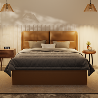 Linqe Genuine Leather Storage Bed (Gas Lift)