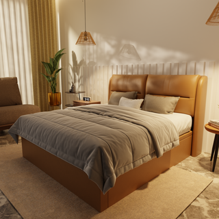 Linqe Genuine Leather Storage Bed (Gas Lift)