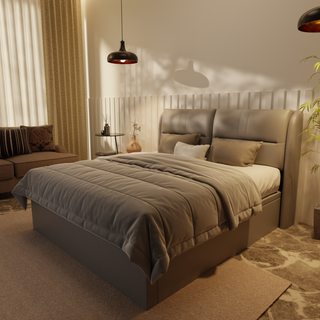 Linqe Genuine Leather Storage Bed (Gas Lift)