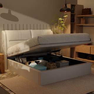 Linqe Genuine Leather Storage Bed (Gas Lift)