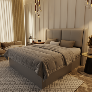 Grenne Genuine Leather Storage Bed (Gas Lift)