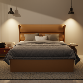 Kimble Genuine Leather Storage Bed (Gas Lift)