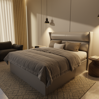 Kimble Genuine Leather Storage Bed (Gas Lift)