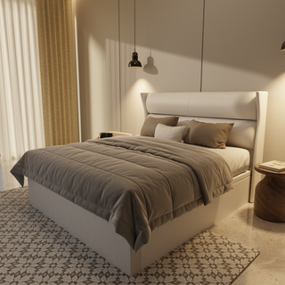 Kimble Genuine Leather Storage Bed (Gas Lift)