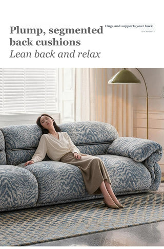 Plump, segmented back cushions