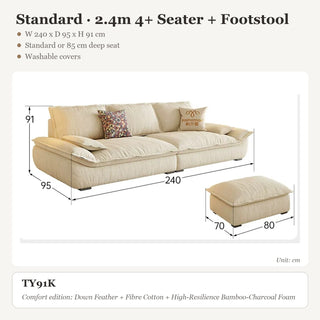 Standard · 2.4m 4+ Seater + Footstool