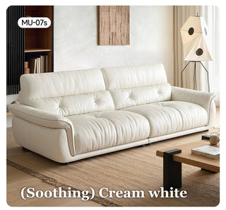Cream white leather