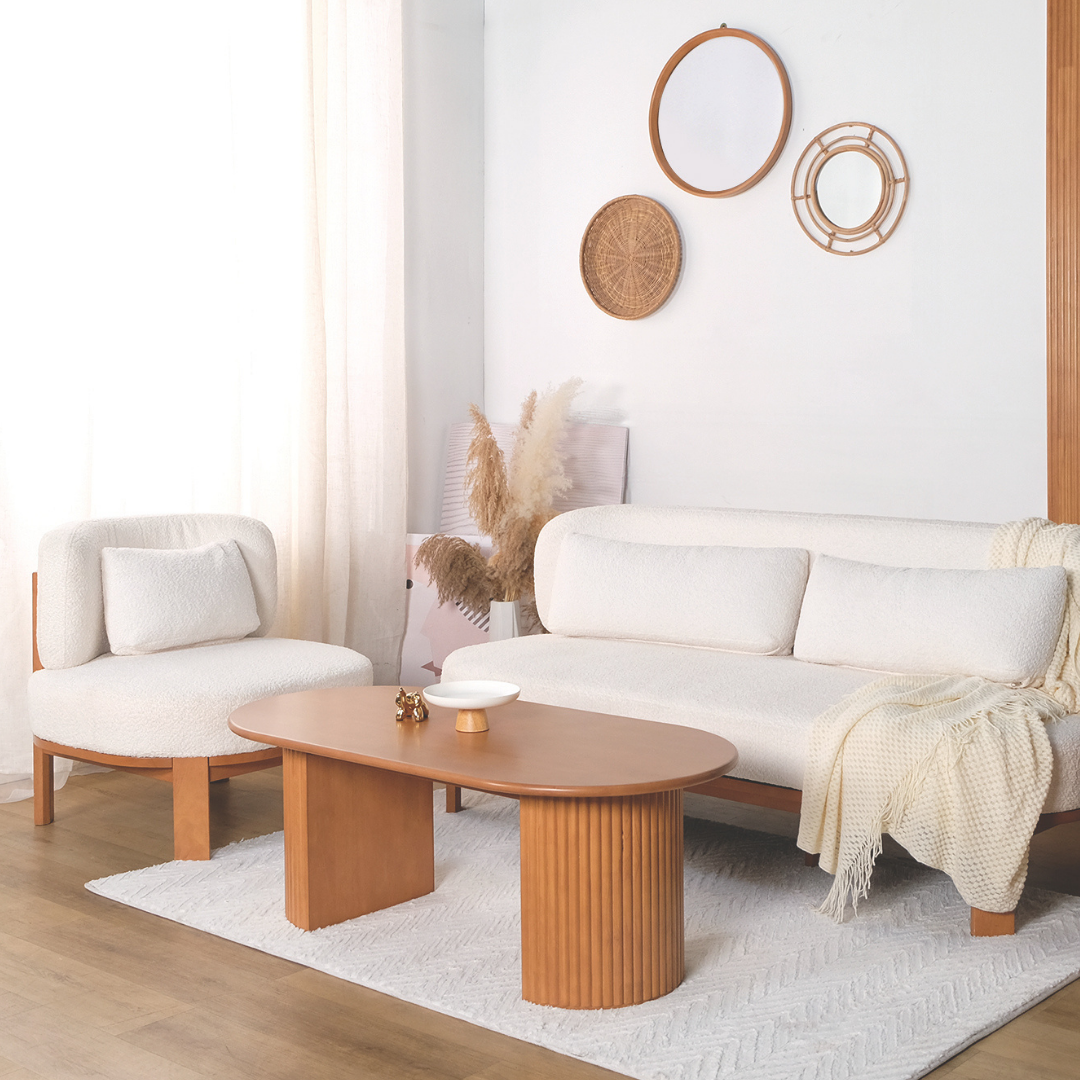 Tomeo Wooden Oval Coffee Table