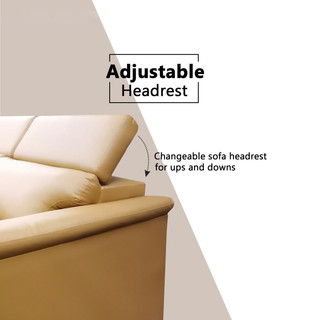 Quirra Genuine Leather Adjustable Headrest L-Shaped Sofa by Esteller