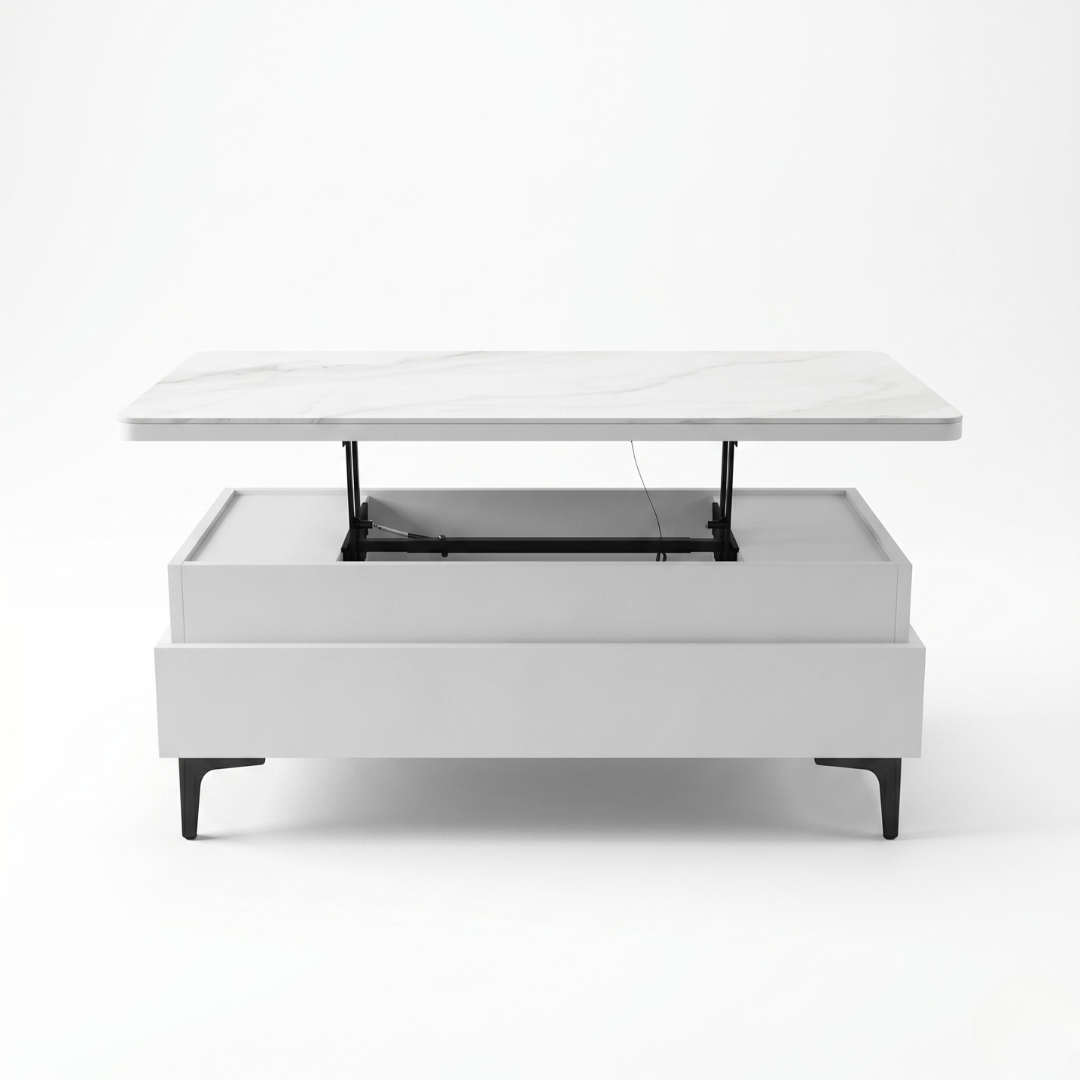 Forae Lift-Up Sintered Stone Storage Coffee Table