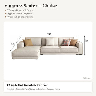 2.95m 2-Seater + Chaise