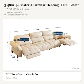 3.48m 4+ Seater + Lumbar Heating · Dual Power