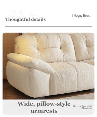 Wide, pillow-style armrests