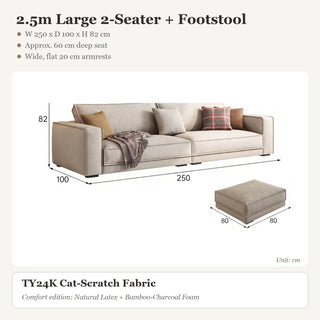 2.5m Large 2-Seater + Footstool