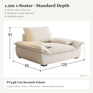 1.2m 1-Seater · Standard Depth