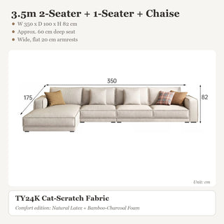 3.5m 2-Seater + 1-Seater + Chaise