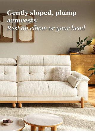 Gently sloped armrests