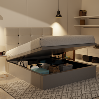 Rachelle Genuine Leather Storage Bed (Gas Lift) by Esteller