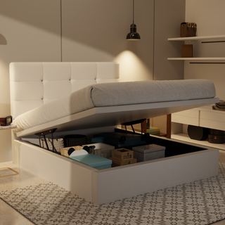 Rachelle Genuine Leather Storage Bed (Gas Lift) by Esteller