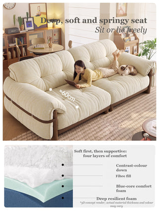 Deep, soft and springy seat