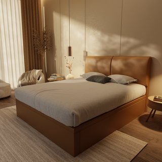 Gretelle Genuine Leather Storage Bed (Gas Lift)