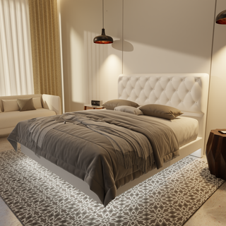 Wimble Genuine Leather Floating Bed Frame (With LED)