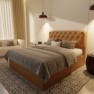 Wimble Genuine Leather Storage Bed (Gas Lift)