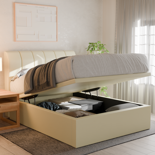 Kazura Faux Leather Storage Bed