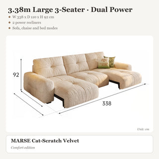 3.38m Large 3-Seater · Dual Power